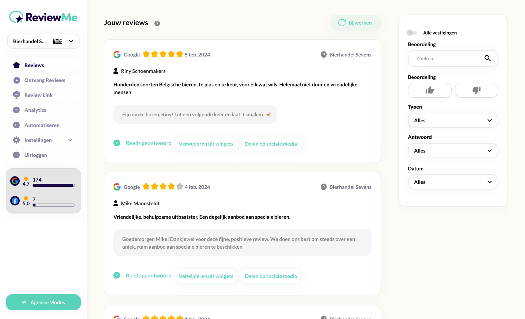 Dashboard-ReviewMe